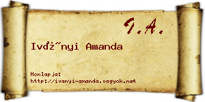 Iványi Amanda névjegykártya