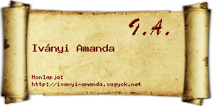 Iványi Amanda névjegykártya